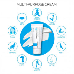 La Roche-Posay textura cremosa saliendo del tubo para aplicar sin sensación grasa