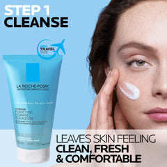 La Roche-Posay Toleriane limpiador textura gel espumoso mostrando su consistencia suave