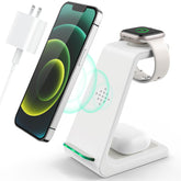 LABJOB estación frontal mostrando iPhone Apple Watch y AirPods, organización eficiente