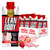Labrada botella frontal fresa mostrando 40 g de proteína y etiqueta clara