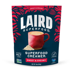 Laird Superfood bolsa frente mostrando marca y beneficio cremoso