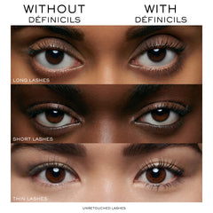 Lancôme Définicils aplicación en pestañas, muestra alargado y separación visible