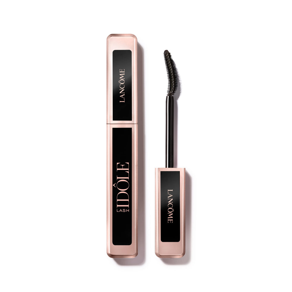 Lancôme envase frontal en negro mostrando el diseño elegante y embalagem