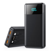 LanLuk vista frontal del power bank negro mostrando diseño y capacidad grande