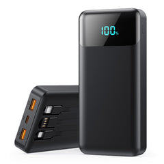LanLuk vista frontal del power bank negro mostrando diseño y capacidad grande