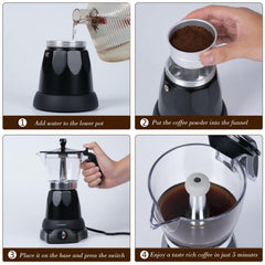 LAOION vertiendo espresso concentrado en taza demostrando facilidad de uso