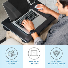 Detalle de la textura de superficie LapGear Home Office Pro que facilita ventilación y limpieza