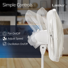 Lasko 2520 pedestal extendido hasta 47 pulgadas para alcance superior