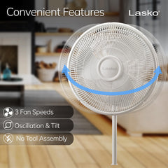 Lasko 2520 cabezal inclinable demostrando dirección precisa del aire