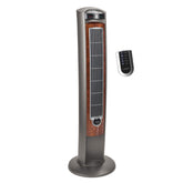 Lasko frontal mostrando diseño gris y columna del ventilador para enfriamiento eficiente