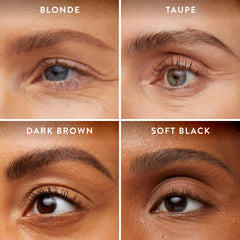 LAURA GELLER dual-ended product flatlay showing pencil and gel combination