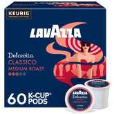 Lavazza Dolcevita frontal de la caja mostrando el pack de 60 cápsulas, conveniencia y frescura