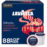 Lavazza Dolcevita Classico frontal del empaque mostrando 88 cápsulas y beneficio de suministro prolongado