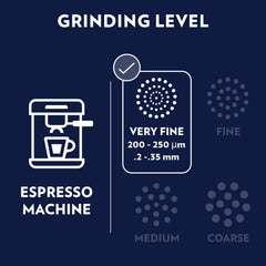 Lavazza granos enteros vista cercana, textura uniforme para molido fresco