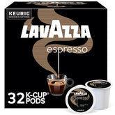 Lavazza box front view showing brand and count, convenient single-serve benefit