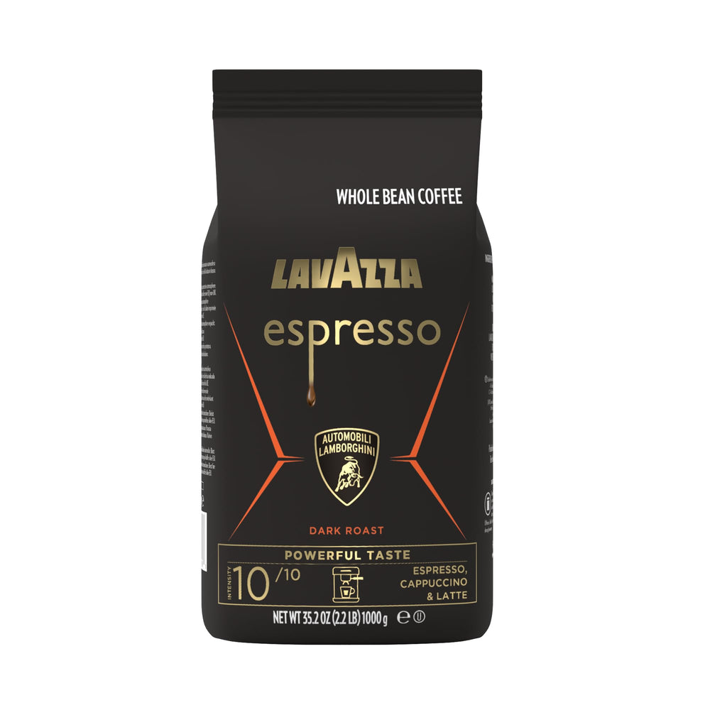 Lavazza Automobili Lamborghini front package showing bold branding and size benefit