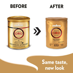 Lavazza Qualità Oro detalle del molido mostrando textura y frescura
