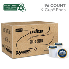 Lavazza primer plano de una cápsula K-Cup, detalle de compatibilidad Keurig