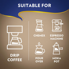 Lavazza Super Crema café saliendo de moka, óptimo para extracción casera