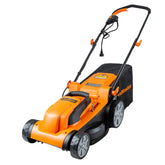 LawnMaster front view of mower showcasing compact design and instant-start benefit