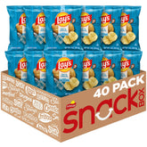 Lay's front packaging showing 40-count salt & vinegar bags with clear branding and convenience