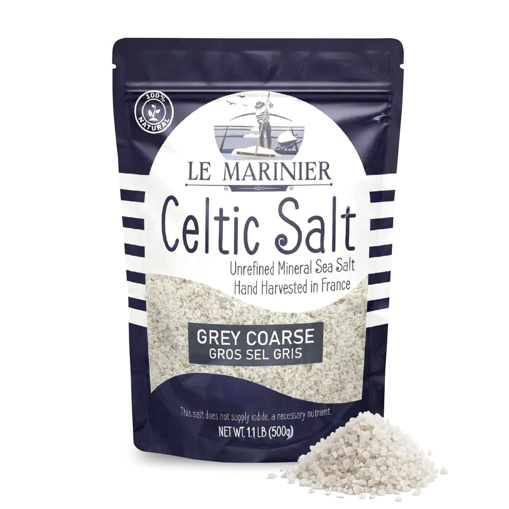 Le Marinier envase frontal de sal celta gruesa, aspecto natural y artesanal