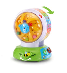 LeapFrog close-up of spinning wheel and beads highlighting tactile detail and movement benefits