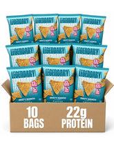 Legendary Foods paquete frontal mostrando sabor Zesty Ranch y alto aporte proteico