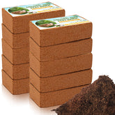 Legigo front packaging showing 10-pack coco coir bricks and sustainable branding benefits