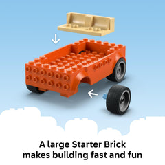 LEGO Bluey detalle del techo abatible para acceso fácil a las figuras