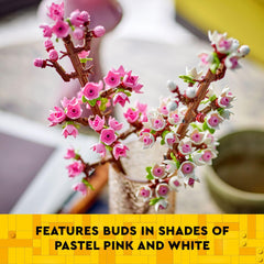 LEGO Cherry Blossoms comparación de tamaño con una regla para referencia clara