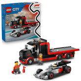 LEGO camión expositor frontal mostrando el diseño y robustez del set
