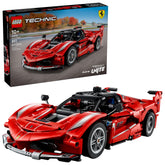LEGO Ferrari FXX K vista frontal mostrando diseño y color rojo para exhibición