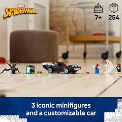 LEGO coche venomizado vista frontal con lanzadores, diseño atractivo para juego