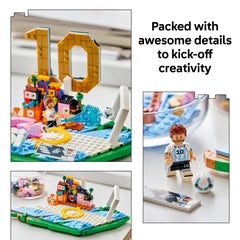 LEGO Messi base con la inicial M en colores argentinos para exhibición
