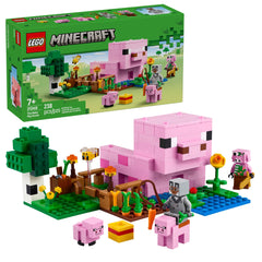 LEGO casa cerdo frontal mostrando diseño y juego en miniatura