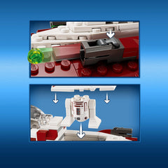 LEGO vista lateral del caza completo, aspecto para exhibir