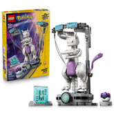 LEGO Mewtwo frontal del set mostrando la cápsula y beneficios de juego
