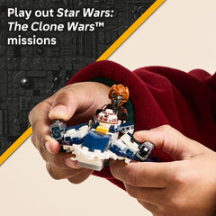 LEGO Plo Koon cabeza de droide R7‑D4 colocada al frente, añade compañia