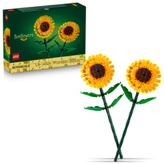 LEGO girasoles 40524 vista frontal del paquete mostrando piezas y colores brillantes