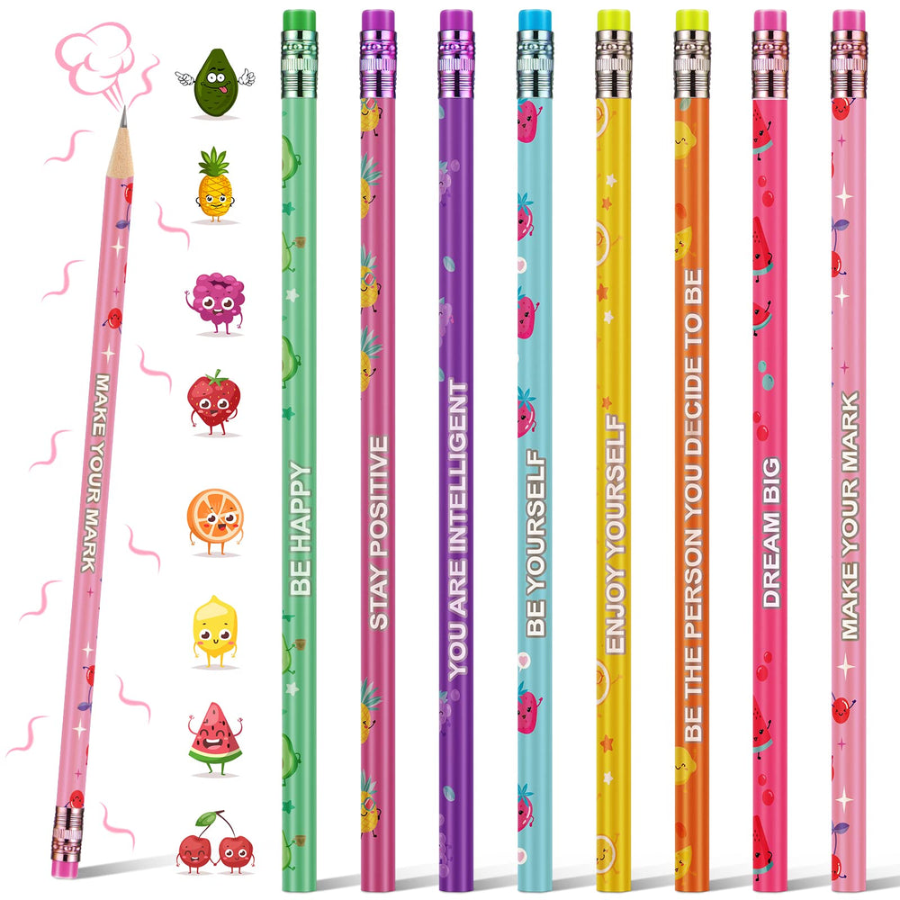 Leinuosen pack frontal con 48 lápices coloridos y aromas frutales, ideal para clases