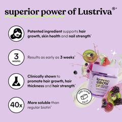 Lemme tarro con ingredientes visibles y enfoque en Lustriva