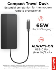 Lenovo detalle de puertos USB‑C, USB‑A, HDMI y DisplayPort para máxima conectividad