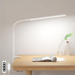 Lepro vista frontal de la lámpara con pinza, iluminación uniforme y compacto