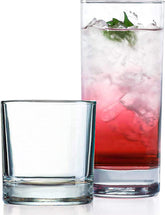 Le'raze frente del conjunto de 8 vasos que muestra diseño y claridad