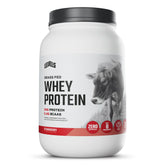 Levels Nutrition envase frontal de Whey fresa mostrando etiqueta y beneficio limpieza