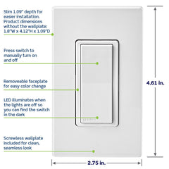 Leviton Decora instalado en caja eléctrica mostrando requerimiento de neutro