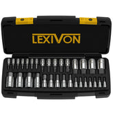 LEXIVON estuche abierto mostrando 32 piezas organizado y listo para uso