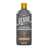 Lexol botella frontal acondicionador cuero mostrando envase y uso seguro