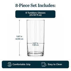 Libbey vaso con bebida refrescante que realza colores del trago